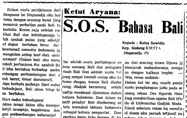 Menggunakan Sehari-hari untuk Melestarikan Bahasa Bali