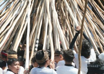 Ngrebeg Mekotekan di Munggu